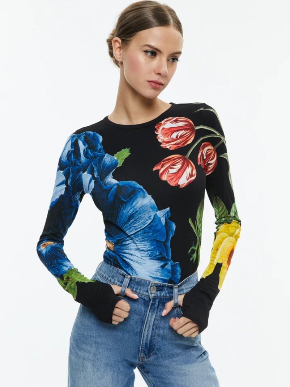 Alice + Olivia Delaina Le Parisien Black Top Medium
